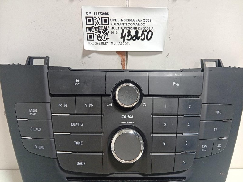 Pulsanti Comando Multifunzione 13273095 Opel Insignia A 2009