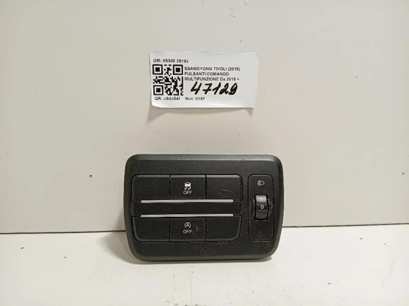 Pulsanti Comando Multifunzione 85300 35192 Ssangyong Tivoli 2015