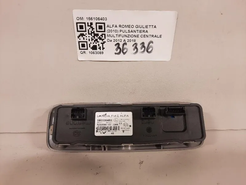 Pulsantiera Multifunzione Centrale 156106403 Alfa Romeo Giulietta 2010
