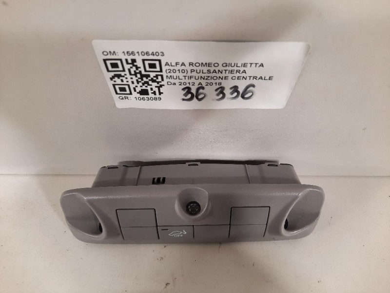 Pulsantiera Multifunzione Centrale 156106403 Alfa Romeo Giulietta 2010