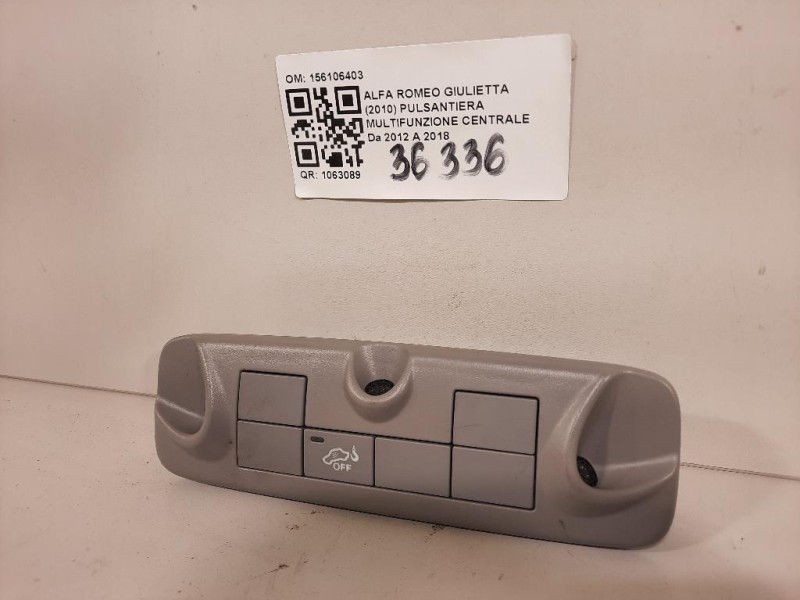 Pulsantiera Multifunzione Centrale 156106403 Alfa Romeo Giulietta 2010