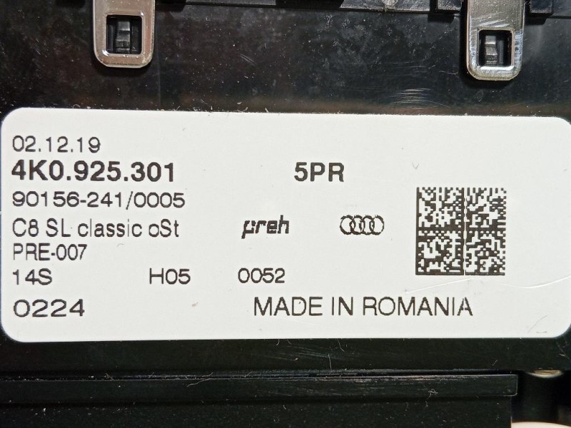 Pulsantiera Multifunzione Centrale 4K0 925 301 Audi A6 4GD Avant 2016