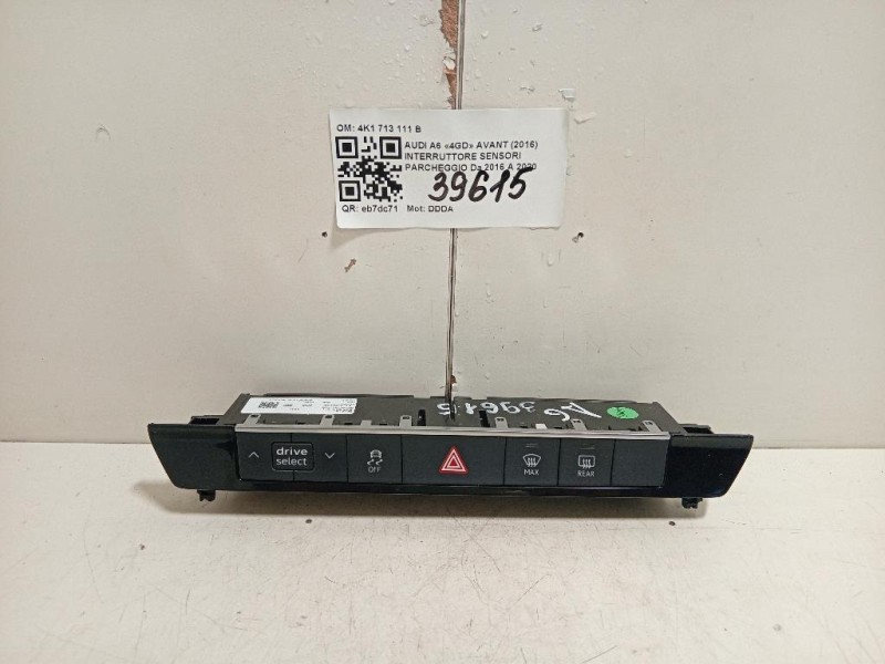 Pulsantiera Multifunzione Centrale 4K0 925 301 Audi A6 4GD Avant 2016