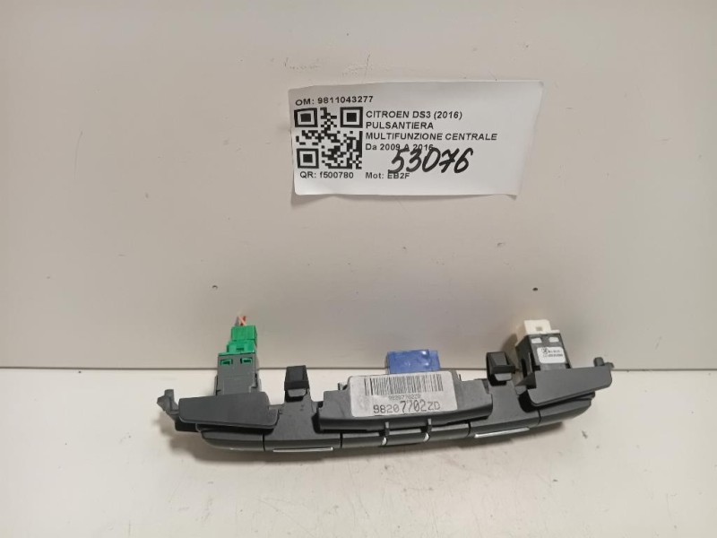 Pulsantiera Multifunzione Centrale 9811043277 Citroen DS3 2016