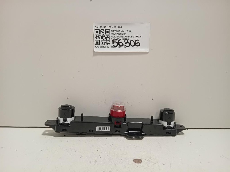 Pulsantiera Multifunzione Centrale 735451108 Fiat 500 II 2015