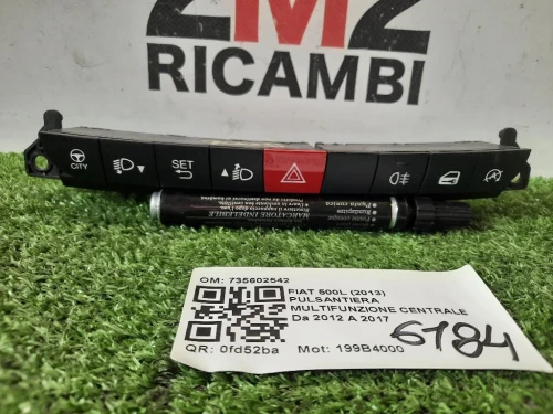 Pulsantiera Multifunzione Centrale 735602542 Fiat 500L 2013