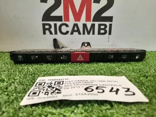 Pulsantiera Multifunzione Centrale 7355444110 Fiat Panda III 2012