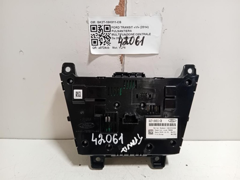 Pulsantiera Multifunzione Centrale GK2T-18K811-CB Ford Transit VI 2014