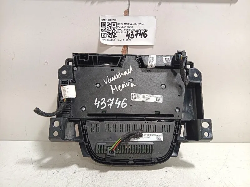 Pulsantiera Multifunzione Centrale 13362776 Opel Meriva B 2014