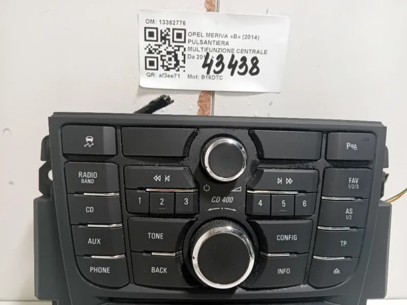 Pulsantiera Multifunzione Centrale 13362776 COMANDI CONTROLLO CLIMA Opel Meriva B 2014