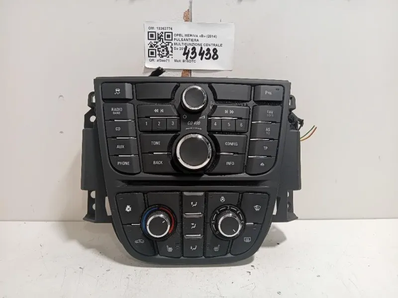 Pulsantiera Multifunzione Centrale 13362776 COMANDI CONTROLLO CLIMA Opel Meriva B 2014