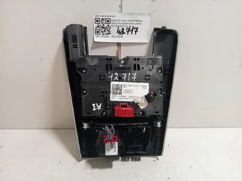 Pulsantiera Unità Autoradio 8V0919614P Audi A3 8VA Sportback 2012