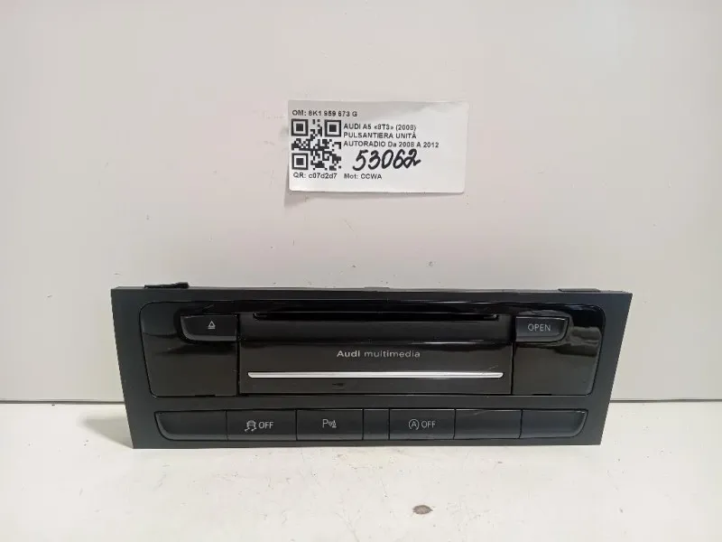 Pulsantiera Unità Autoradio 8K1 959 673 G Audi A5 8T3 2008