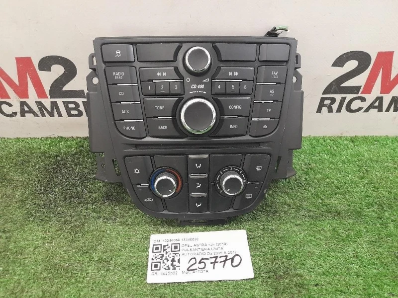 Pulsantiera Unità Autoradio 13346050 13346092 Opel Astra J 2010