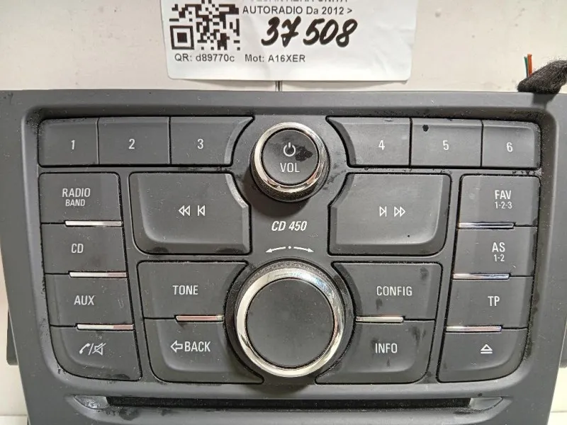 Pulsantiera Unità Autoradio 95363963 Opel Mokka 2013