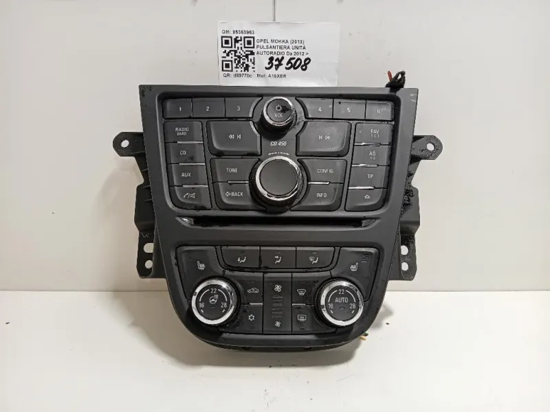 Pulsantiera Unità Autoradio 95363963 Opel Mokka 2013