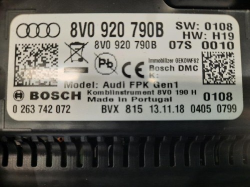 Quadro Strumenti 8V0920790B Audi A3 8VF Sportback 2016