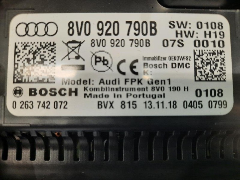 Quadro Strumenti 8V0920790B Audi A3 8VF Sportback 2016