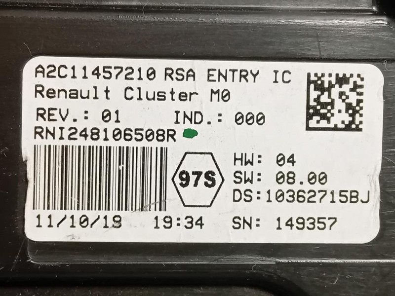 Quadro Strumenti A2C11457210 Dacia Duster II 2018