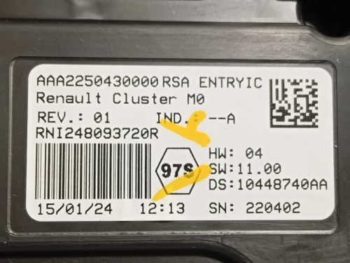 Quadro Strumenti 10448740AA Dacia Duster II 2021