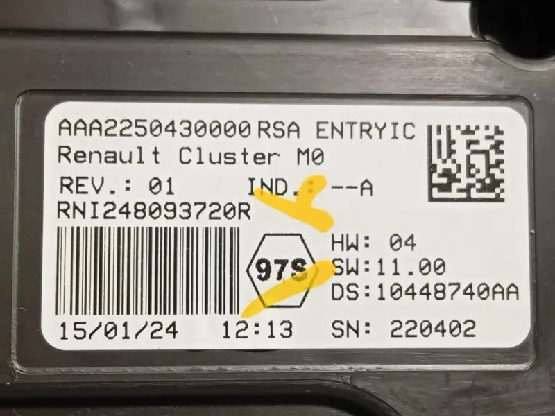 Quadro Strumenti 10448740AA Dacia Duster II 2021