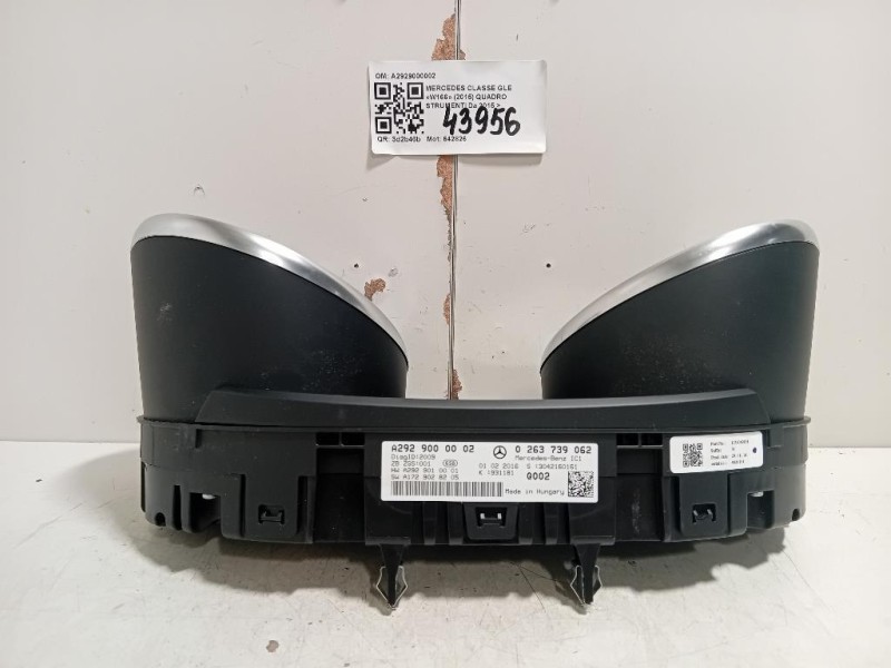 Quadro Strumenti A2929000002 Mercedes Classe GLE W166 2015