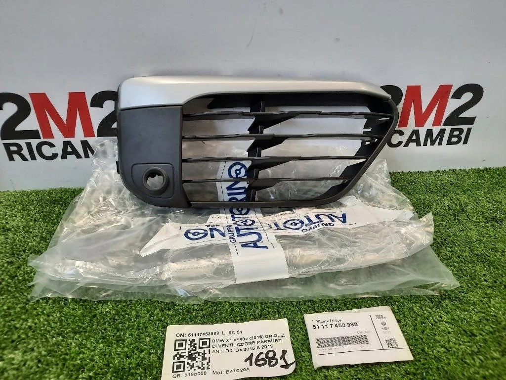 Griglia DI Ventilazione Paraurti ANT DX 51117453988 Bmw X1 F48 2015