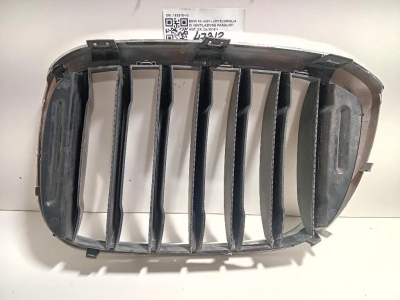 Griglia DI Ventilazione Paraurti ANT DX 192976-10 Bmw X3 G01 2018