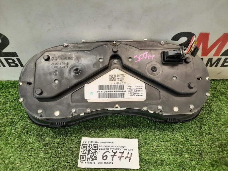 Quadro Strumenti 21651870-3 9655476680 Peugeot 307 CC 2001