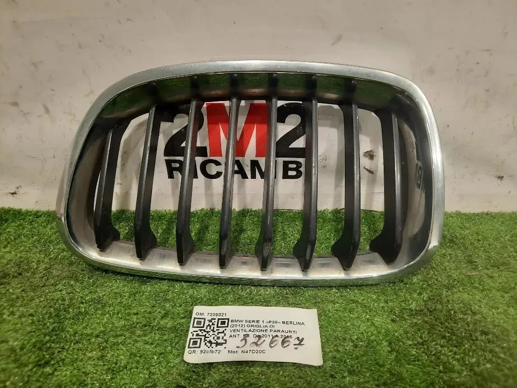 Griglia DI Ventilazione Paraurti ANT SX 7239021 Bmw Serie 1 F20 Berlina 2012