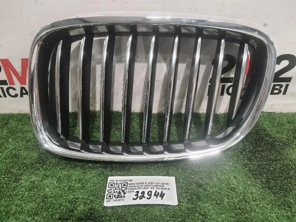 Griglia DI Ventilazione Paraurti ANT SX 51137200169 Bmw Serie 5 F07 GT 2010