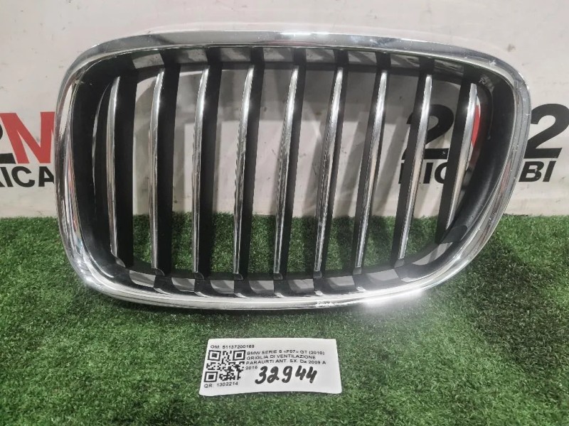 Griglia DI Ventilazione Paraurti ANT SX 51137200169 Bmw Serie 5 F07 GT 2010