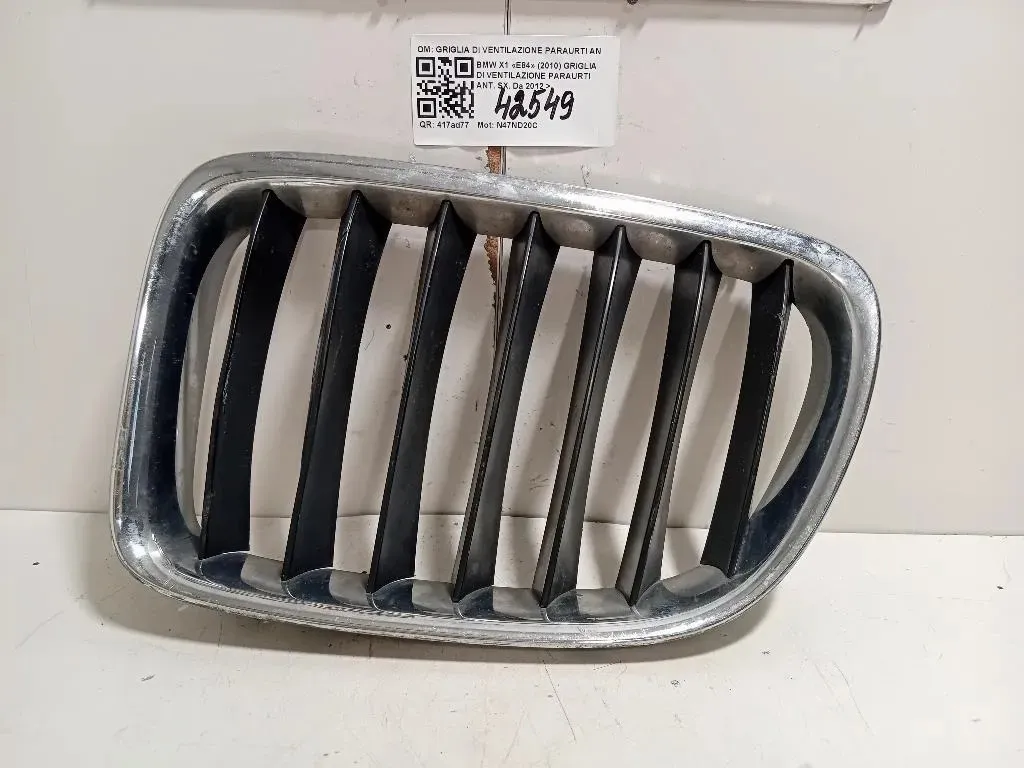 Griglia DI Ventilazione Paraurti ANT SX 51117303755 Bmw X1 E84 2010