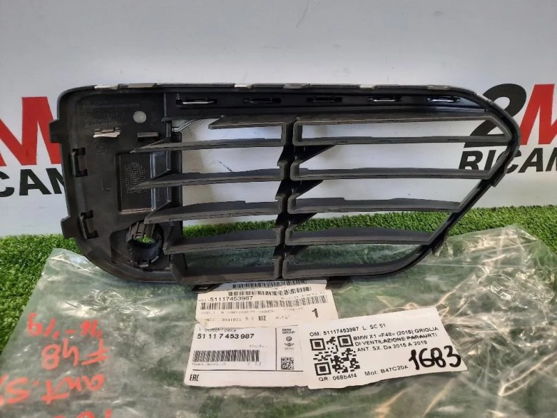 Griglia DI Ventilazione Paraurti ANT SX 51117453987 Bmw X1 F48 2015