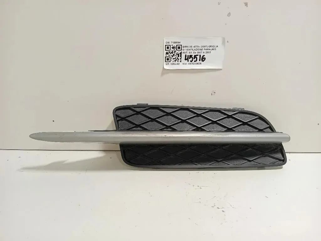 Griglia DI Ventilazione Paraurti ANT SX 7159594 Bmw X5 E70 2007