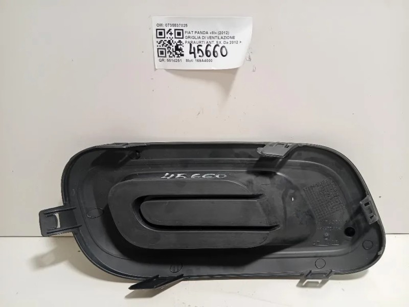 Griglia DI Ventilazione Paraurti ANT SX 0735537025 Fiat Panda III 2012