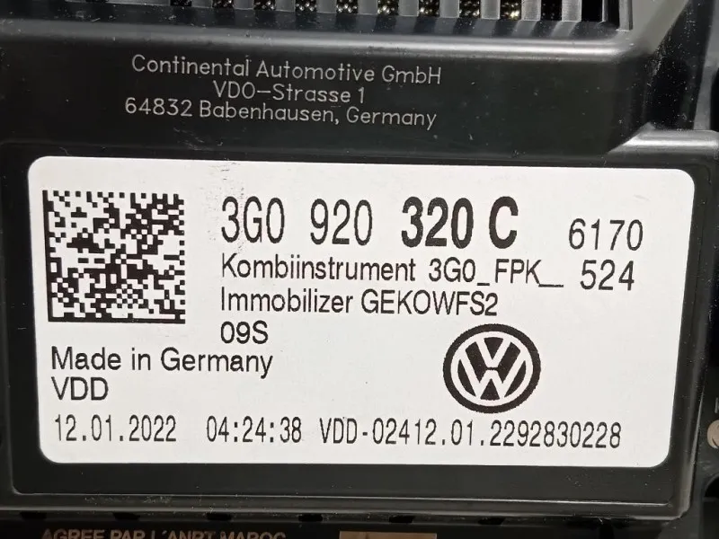 Quadro Strumenti 3G0 920 320 C Volkswagen Tiguan I 2011