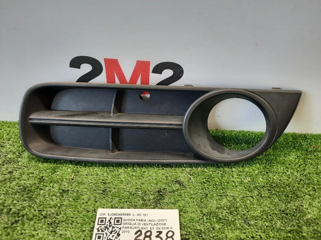 Griglia DI Ventilazione Paraurti ANT SX 5J08536659B9 Skoda Fabia 542 2007