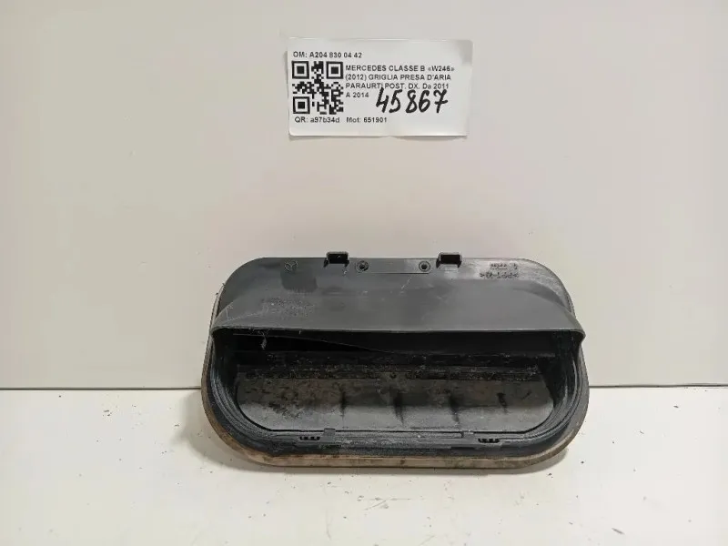 Griglia Presa Daria Paraurti POST DX A204 830 04 42 Mercedes Classe B W246 2012