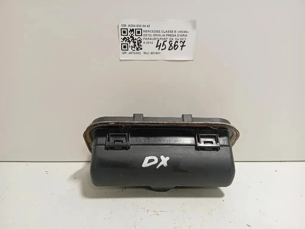 Griglia Presa Daria Paraurti POST SX A204 830 04 42 Mercedes Classe B W246 2012