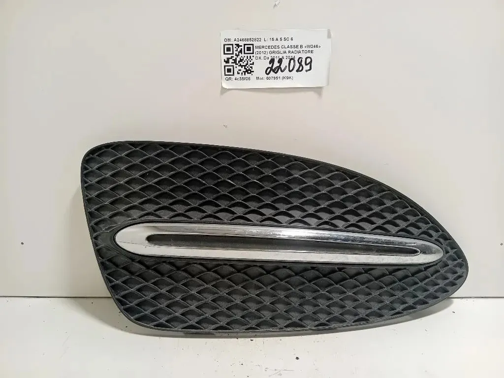 Griglia Radiatore DX A2468852822 Mercedes Classe B W246 2012