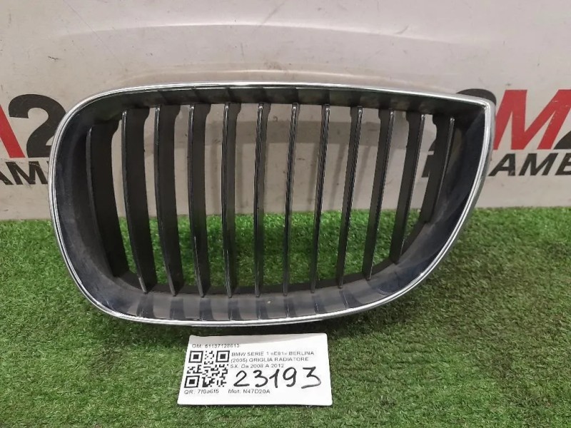 Griglia Radiatore SX 51137128613 Bmw Serie 1 E81 Berlina 2005