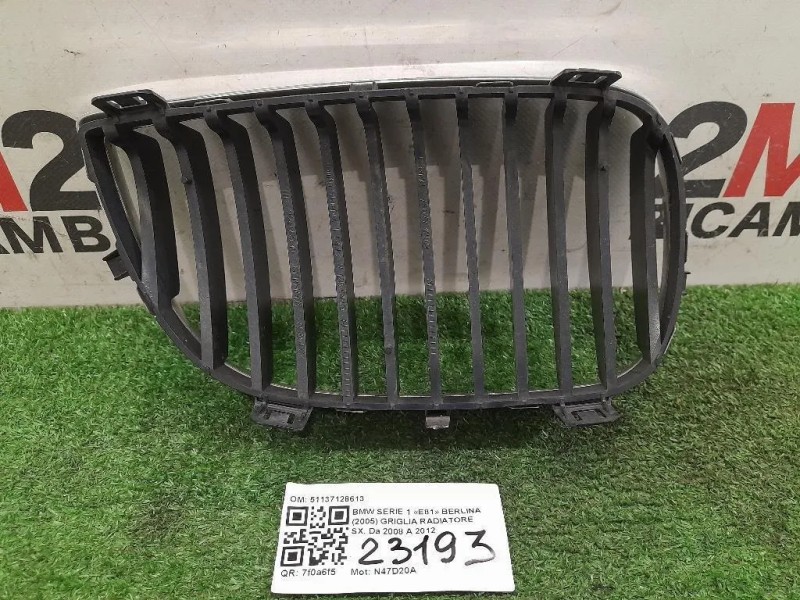 Griglia Radiatore SX 51137128613 Bmw Serie 1 E81 Berlina 2005