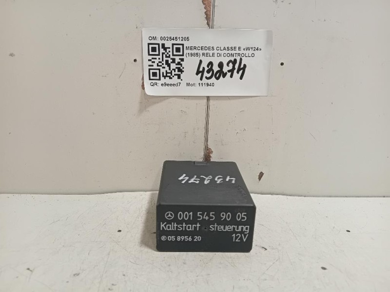 RELE DI Controllo 0025451205 Mercedes Classe E W124 1985