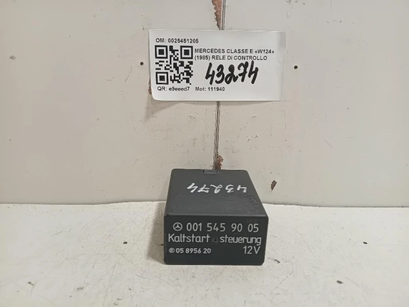 RELE DI Controllo 0025451205 Mercedes Classe E W124 1985