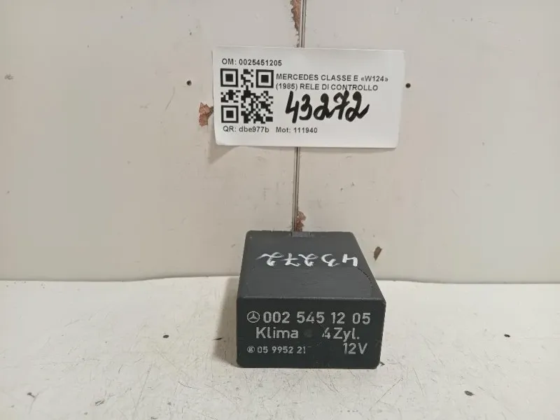 RELE DI Controllo 0025451205 Mercedes Classe E W124 1985
