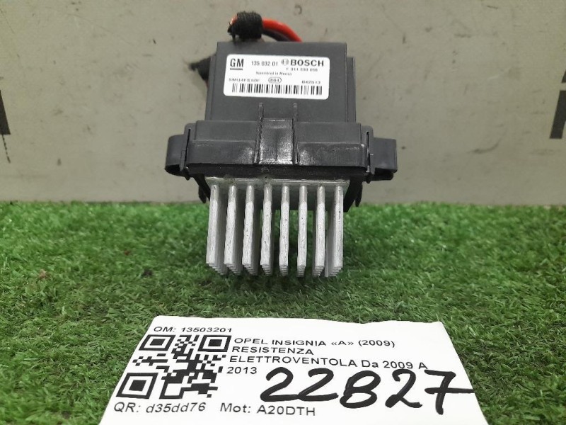 Resistenza Elettroventola 13503201 Opel Insignia A 2009