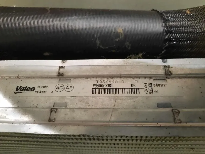 Intercooler 9806562180 Citroen Jumpy IV 2016