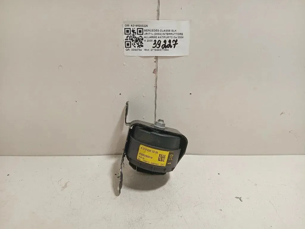 Interruttore Allarme Antifurto A2198203226 Mercedes Classe SLK R171 2004