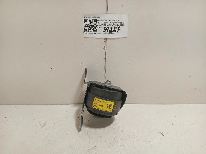 Interruttore Allarme Antifurto A2198203226 Mercedes Classe SLK R171 2004